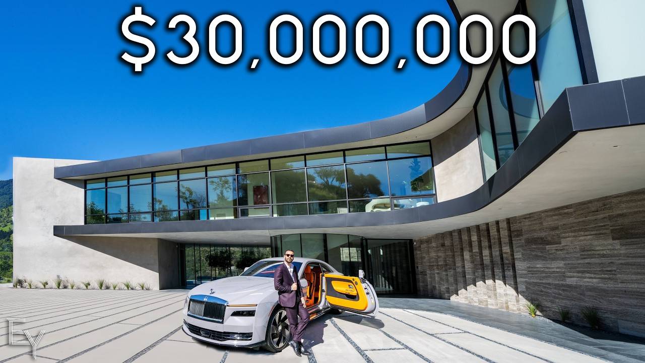 Touring a $30,000,000 Architectural Modern Home With Insane Views! смотреть онлайн