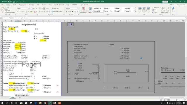 One way and Two way Slab Design as per ACI, IS, BS Code with Excel смотреть онлайн