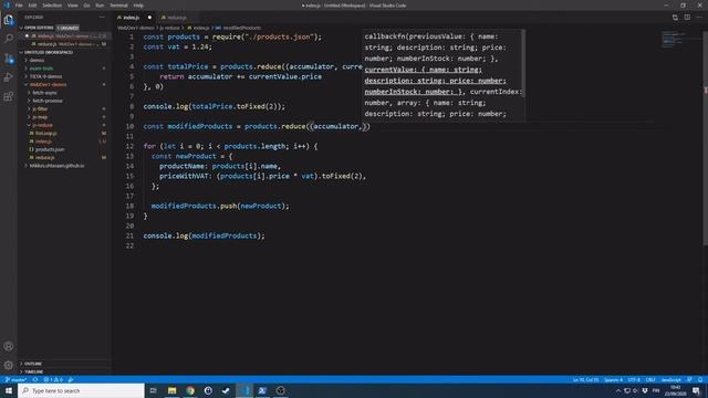 JavaScript Array.reduce смотреть онлайн