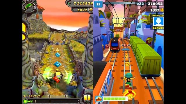 Temple Run 2 Sky Summit VS Subway Surfers Marrakesh Android IPad IOS Gameplay HD #1