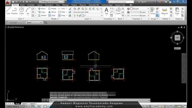 AutoCAD хичээл #6 4 талын фасад зурах смотреть онлайн