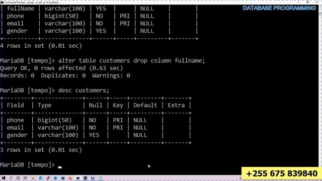 MYSQL TABLE ADD RENAME DROP DELETE ALTER SET UPDATE schema modification part 5 смотреть онлайн