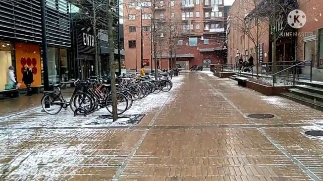А у нас зима!!❄️❄️❄️ Снег в Мальмё Швеция ❄️❄️❄️ смотреть онлайн