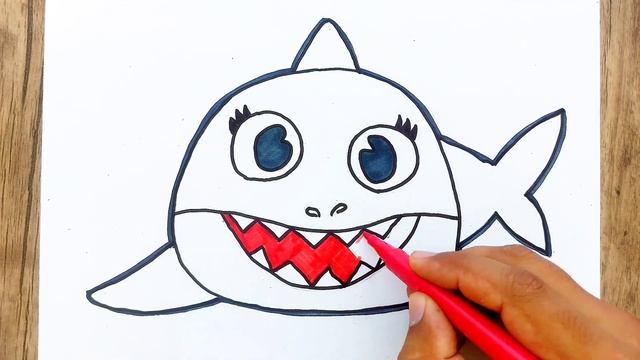 Как нарисовать акулу для детей? How to draw a Baby Shark for kids? Bolalar uchun akula rasm chizish смотреть онлайн