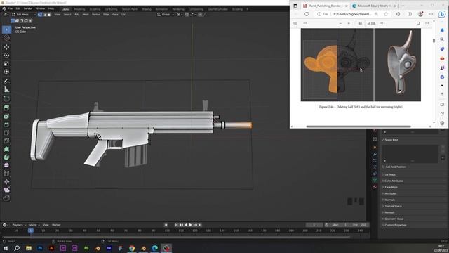 Пробую себя в 3D с Blender. Mоделирую FN SCAR. Часть 3. Mirror: Создание отображения деталей. смотреть онлайн