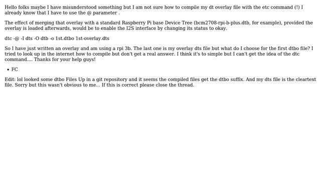 Raspberry Pi: Compile a dts file (dt overlay) смотреть онлайн