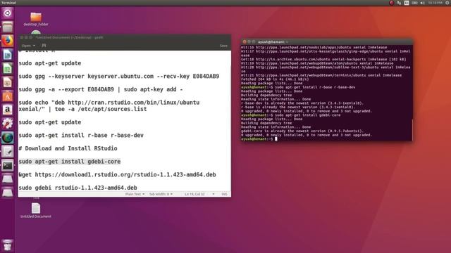 Install R and RStudio in Ubuntu 16.04 смотреть онлайн
