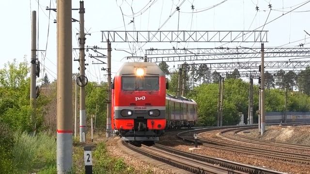 ЭП2К-049 с новой Ласточкой полностью российской сборки ЭС104-001