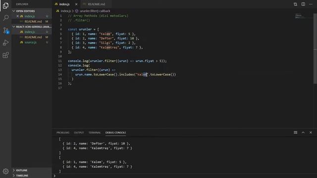 ES6 Dizilerde .filter() Kullanımı - React İçin Gerekli Javascript Özellikleri смотреть онлайн