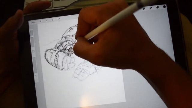 Robot creature sketch using Procreate + iPad Pro + Apple Pencil - My process смотреть онлайн