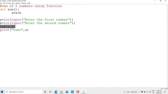sum of 2 numbers using function смотреть онлайн