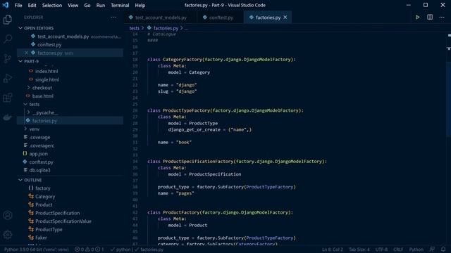 Python | Django | Ecommerce | Pytest Testing including Factory Boy смотреть онлайн