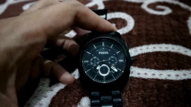 Fossil Watch Fs4487  Machine Chronograph Black Silicone Strap
