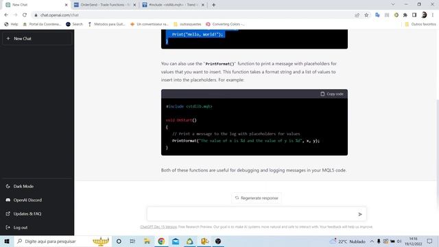 Será que a inteligência artificial ChatGPT pode criar programas em MQL5? смотреть онлайн