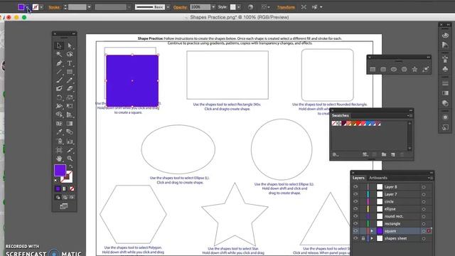 Adobel Illustrator Shapes Practice, Demo 1 смотреть онлайн