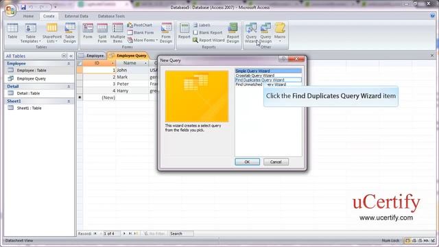 Create a Simple Query and Use Find Duplicates Query Wizard смотреть онлайн