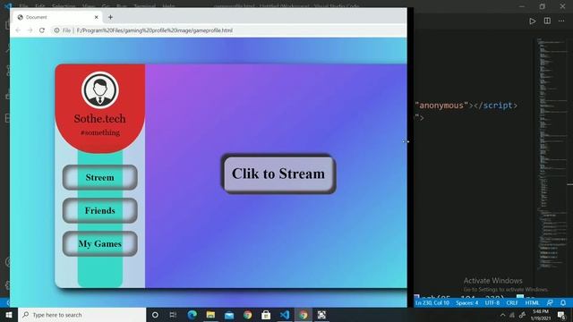 Make Gaming profile page using HTML CSS and JavaScript смотреть онлайн