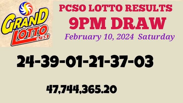 Lotto Result Today 9pm draw February 10, 2024 6/55 6/42 6D Swertres Ez2 PCSO#lotto смотреть онлайн