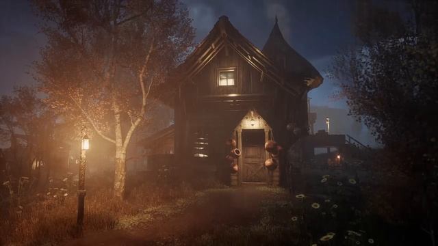 Autumn rain with distant rare thunder in a magical village | Rain with thunder for sleep | Hogwarts смотреть онлайн
