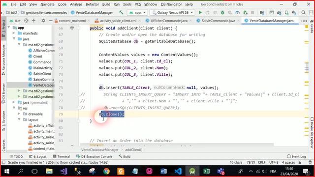 Android - TP10 – SQLite - Gestion des clients et commandes - Part1 смотреть онлайн