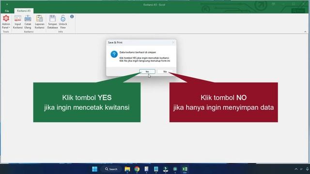 Aplikasi Kwitansi Excel Otomatis ukuran A5 dilengkapi Database dan Fungsi Terbilang смотреть онлайн