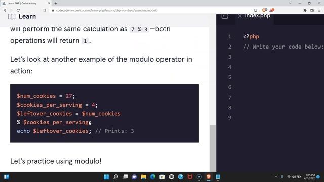 How Modulo Works in PHP, Understanding Modulo in Programming, What is Modulo in PHP, Codecademy Hel смотреть онлайн