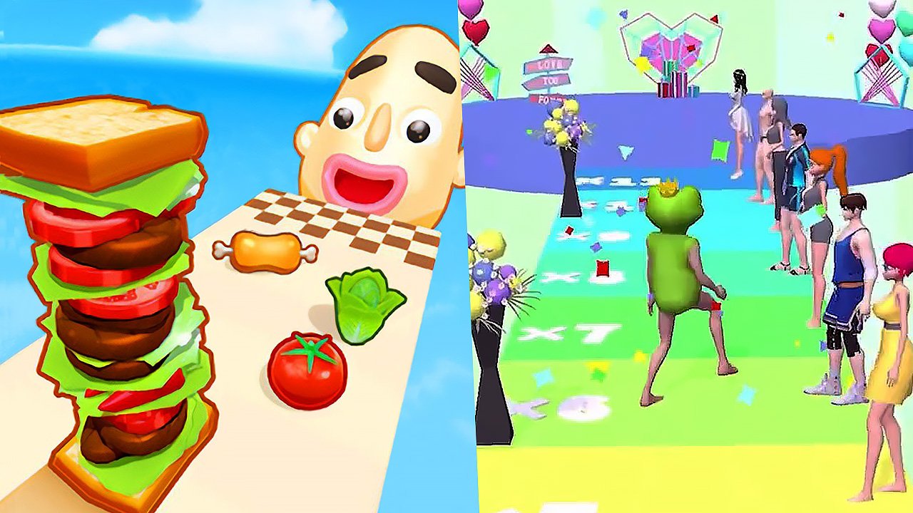 Игры Layers Roll и Frog Prince Rush все уровни прохождение и геймплей смотреть онлайн