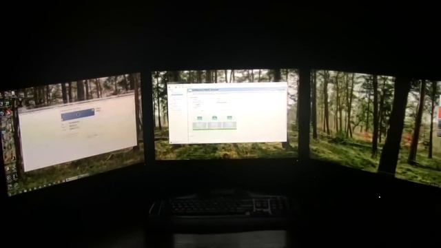 Nvidia Surround 3-Way Sli system 5760x1200 72"LCD triple monitor смотреть онлайн