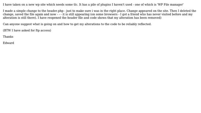 Wordpress: changes to header.php not appearing смотреть онлайн