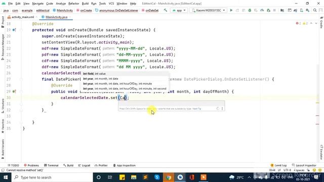 create custom calendar In Android studio смотреть онлайн