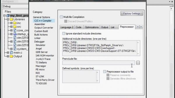 IAR project create for STM32F10x