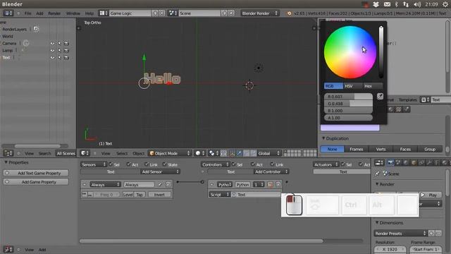 Tutorial 14: Dynamic Text in Blender Game Engine смотреть онлайн