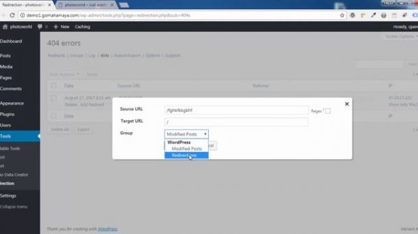 Redirection WordPress Plugin | Redirect visitor from 404 to 301
