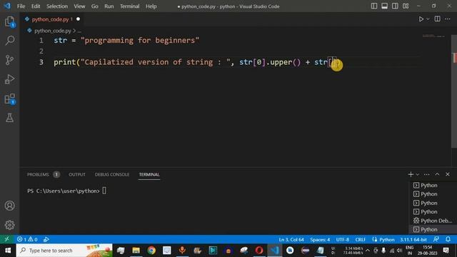 Python Program #84 - Capitalize the First Character of a String in Python смотреть онлайн