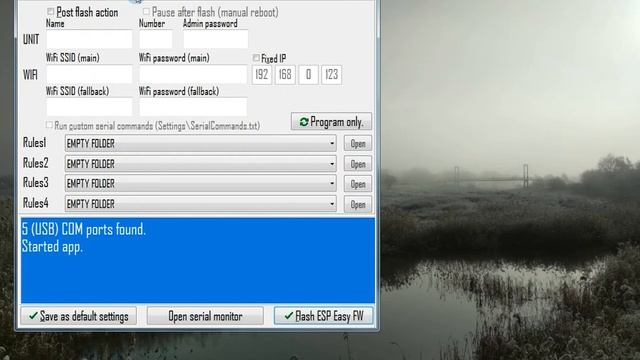 Как выставить параметры ESP.Easy.Flasher непосредственно для прошивки разных модулей на базе ESP826