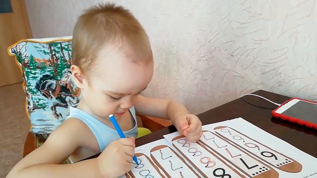 Пишем цифры 7 8 9 Kumon смотреть онлайн