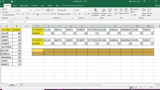 Excel: How to Transposing the cell values in Excel смотреть онлайн