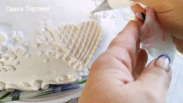 Сердечки-сердечки. Украшение торта БЗКкремом.Heart-hearts смотреть онлайн