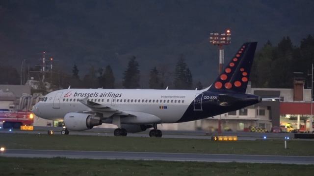 4K ✈ Brussels Airlines Airbus A319 with water salute @ Brnik airport ✈ смотреть онлайн