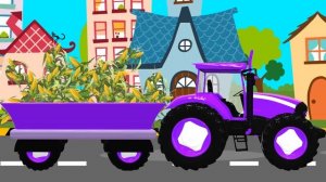 Tractors for Kids With Farm Animals! Tractors and Harvesters Cartoon for Toddlers
