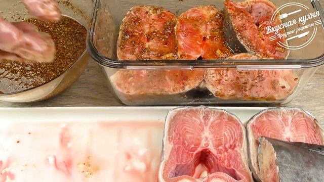 Севрюга запеченная в соево-медовом соусе | Stellate sturgeon baked in soy-honey sauce смотреть онлайн