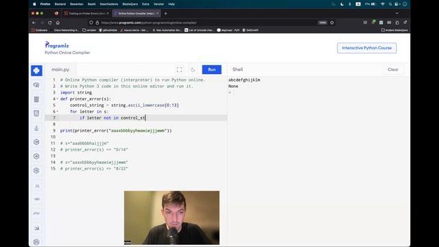 Codewars (Python?) | Printer Errors | kyu7 смотреть онлайн