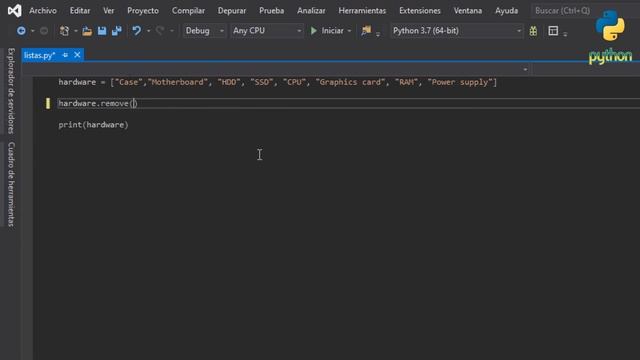 Eliminar elementos - remove() - Listas IV - Curso Python básico a avanzado - Capítulo 13 смотреть онлайн