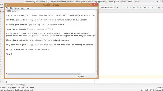 How to work with ViewBinding using Java in Android Studio 3.6 || No Ads || Android Update смотреть онлайн