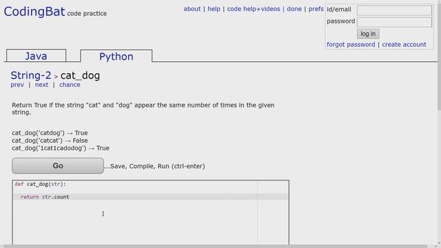062 - Ejercicio de Python - Codingbat - String 2 - Cat_dog смотреть онлайн