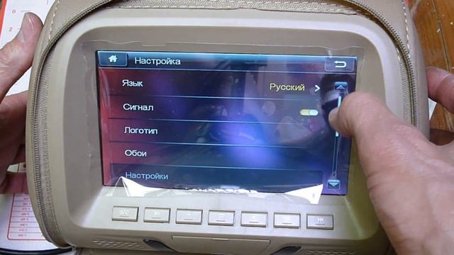 Автомобильный подголовник с монитором MP5 плеером . смотреть онлайн