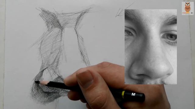 как БЫСТРО научиться рисовать нос построение и работа тоном смотреть онлайн