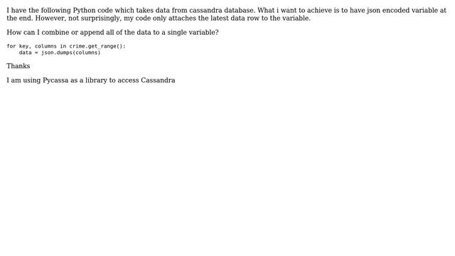 Python Append JSON list within for loop смотреть онлайн