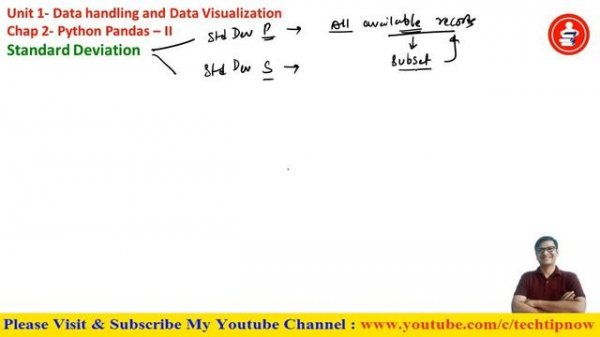 Standard Deviation in Python Pandas | Unit-1 Data Handling and Visualization | IP Tutorial 2021-22
