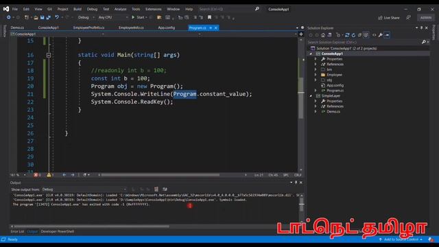 C# : 5 Important Difference between Constant and Readonly variables | DotNet Tamizha | Tamil смотреть онлайн